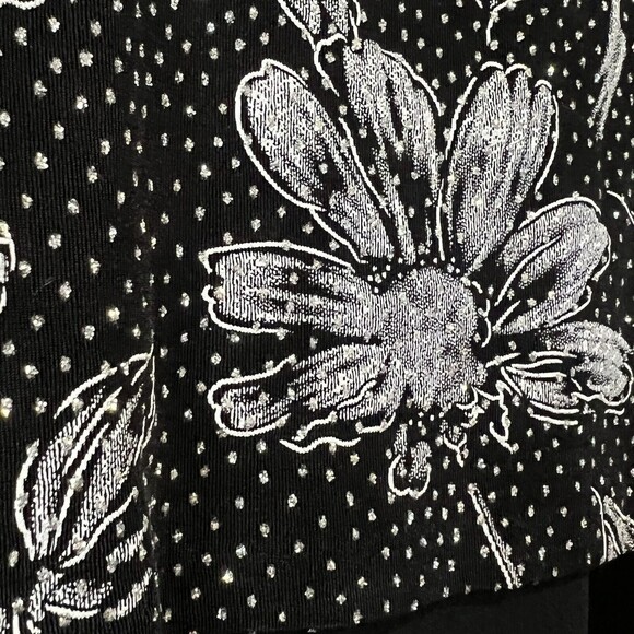 Patra Overlays Black Silver Printed & Solid Slinky Maxi Dress Size 12 - Picture 12 of 12